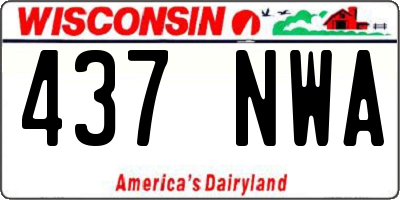 WI license plate 437NWA