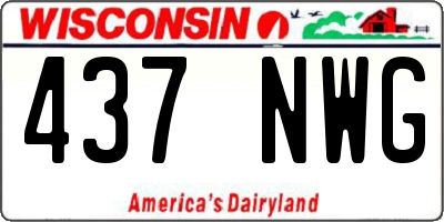 WI license plate 437NWG
