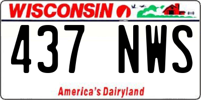 WI license plate 437NWS