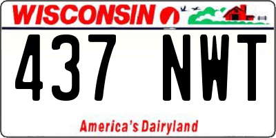 WI license plate 437NWT