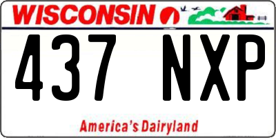 WI license plate 437NXP