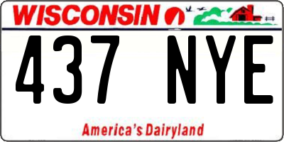 WI license plate 437NYE