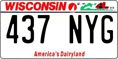 WI license plate 437NYG