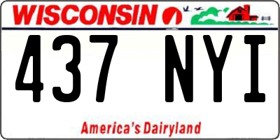 WI license plate 437NYI