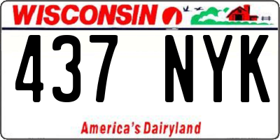 WI license plate 437NYK