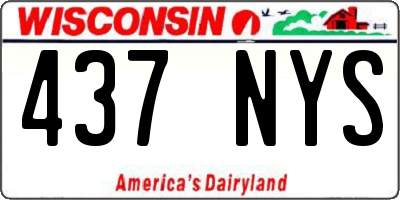 WI license plate 437NYS