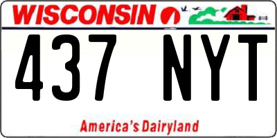 WI license plate 437NYT