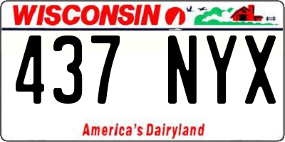 WI license plate 437NYX