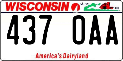 WI license plate 437OAA