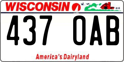 WI license plate 437OAB