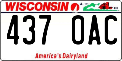WI license plate 437OAC