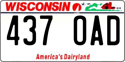 WI license plate 437OAD