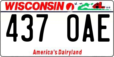 WI license plate 437OAE