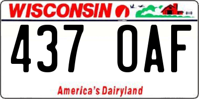 WI license plate 437OAF