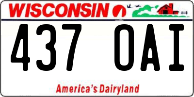 WI license plate 437OAI