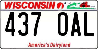 WI license plate 437OAL