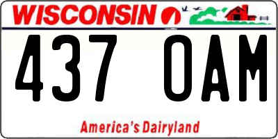 WI license plate 437OAM