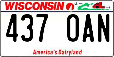 WI license plate 437OAN