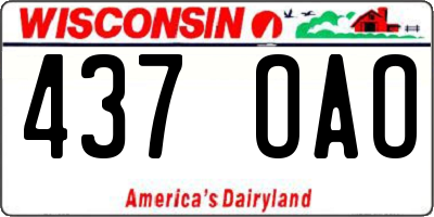 WI license plate 437OAO