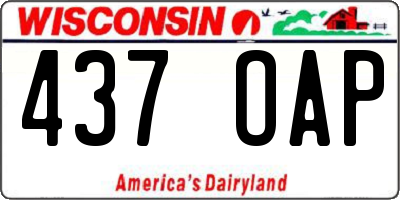 WI license plate 437OAP