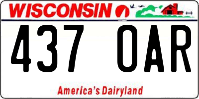 WI license plate 437OAR