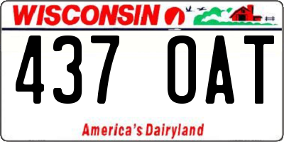 WI license plate 437OAT