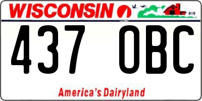 WI license plate 437OBC
