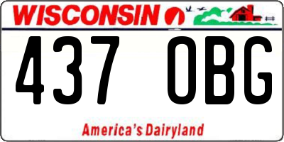 WI license plate 437OBG