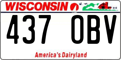WI license plate 437OBV