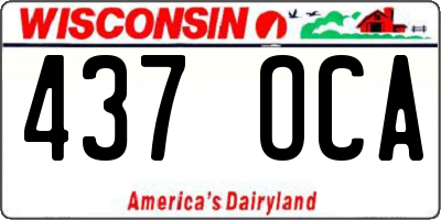 WI license plate 437OCA