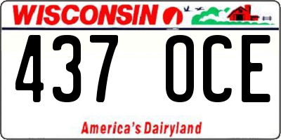 WI license plate 437OCE