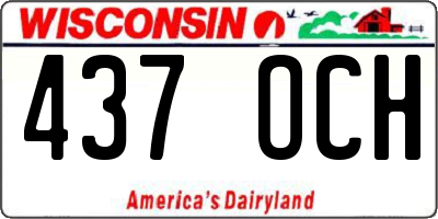 WI license plate 437OCH