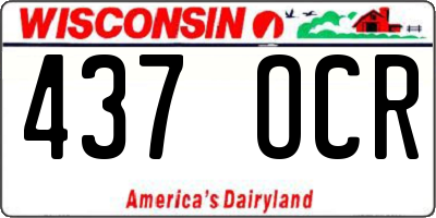 WI license plate 437OCR