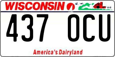 WI license plate 437OCU