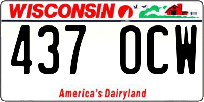WI license plate 437OCW