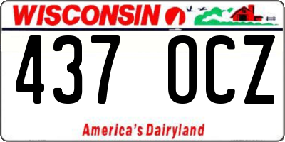 WI license plate 437OCZ