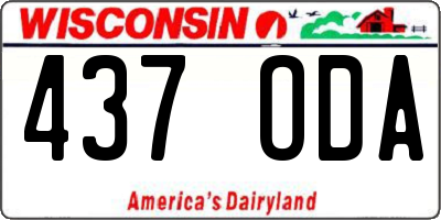WI license plate 437ODA