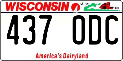 WI license plate 437ODC