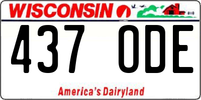WI license plate 437ODE