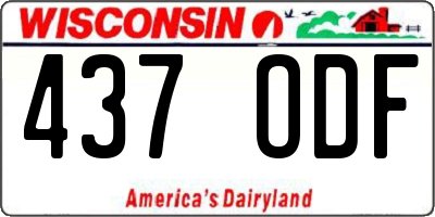 WI license plate 437ODF
