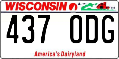 WI license plate 437ODG