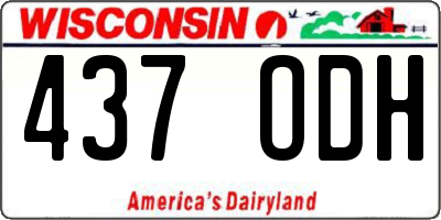WI license plate 437ODH