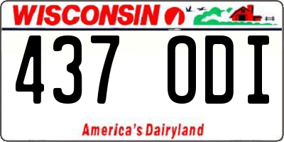 WI license plate 437ODI