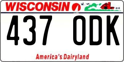 WI license plate 437ODK