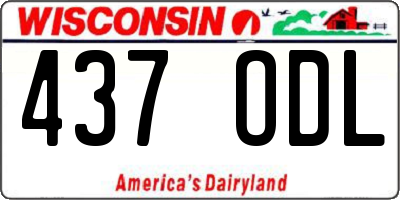 WI license plate 437ODL