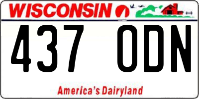 WI license plate 437ODN