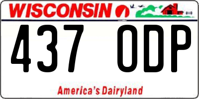 WI license plate 437ODP