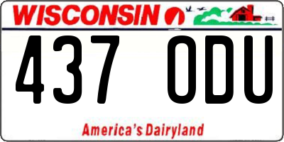 WI license plate 437ODU