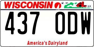 WI license plate 437ODW