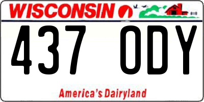 WI license plate 437ODY